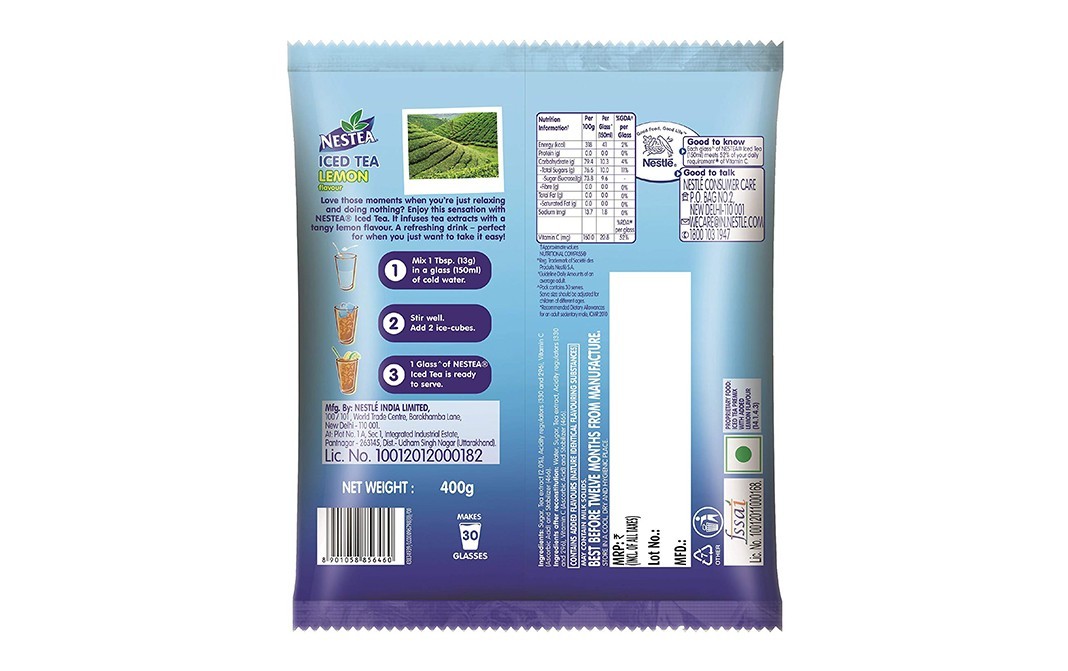 Nestea Lemon Flavour Iced Tea    Pack  400 grams